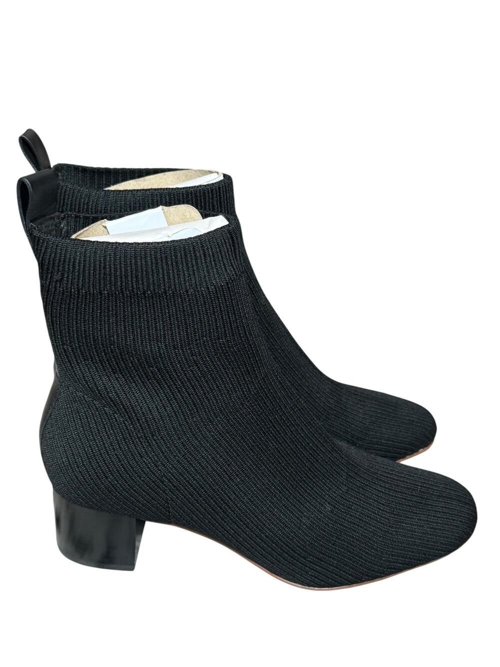 Everlane The Glove Boot Black Knit Sock Ankle Boots Block Heel Women’s 7.5